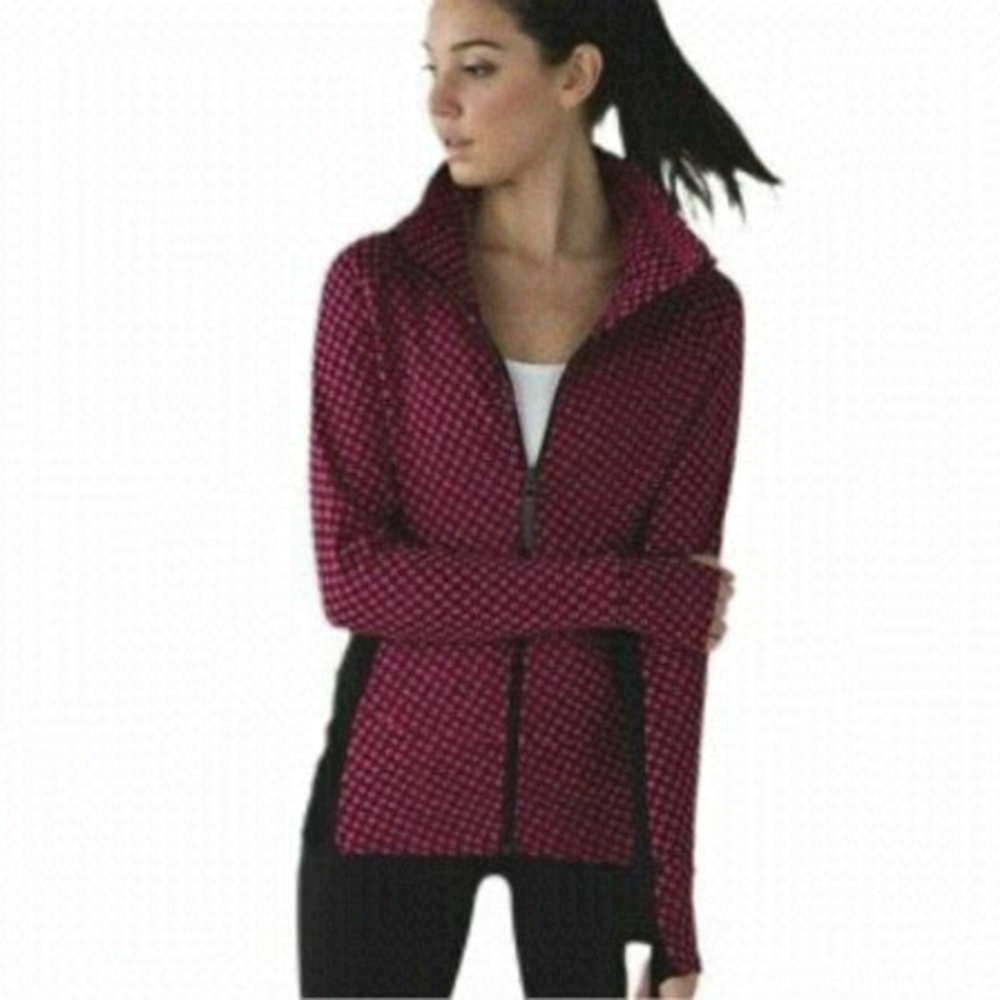 LULULEMON Houdstooth Radiant Jacket in Deep Dive Berry Rumble Black Size 4